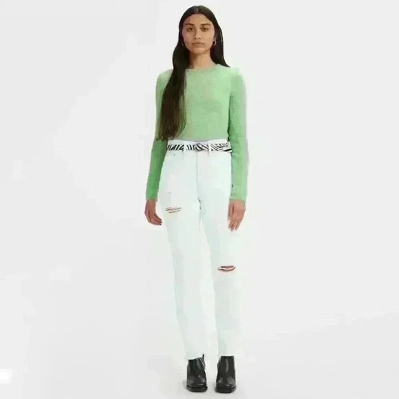 NWT Levi's 501 Light Wash High Rise Distressed Skinny Jeans - Picture 15 of 16